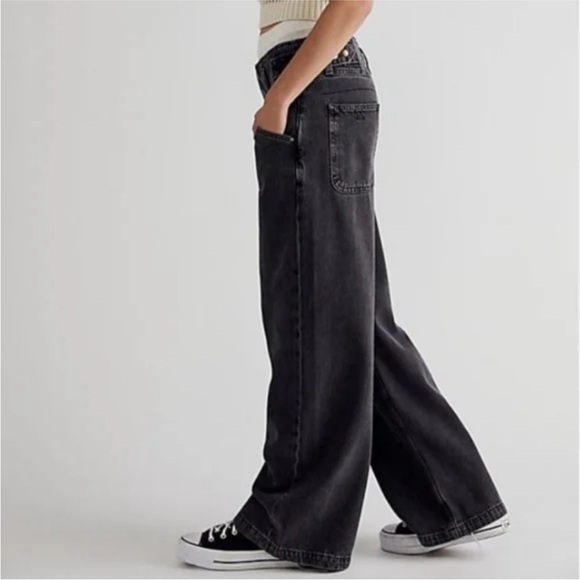 COPY - Free People Care Super Sweeper Wide Leg Flood Jeans - Picture 2 of 8